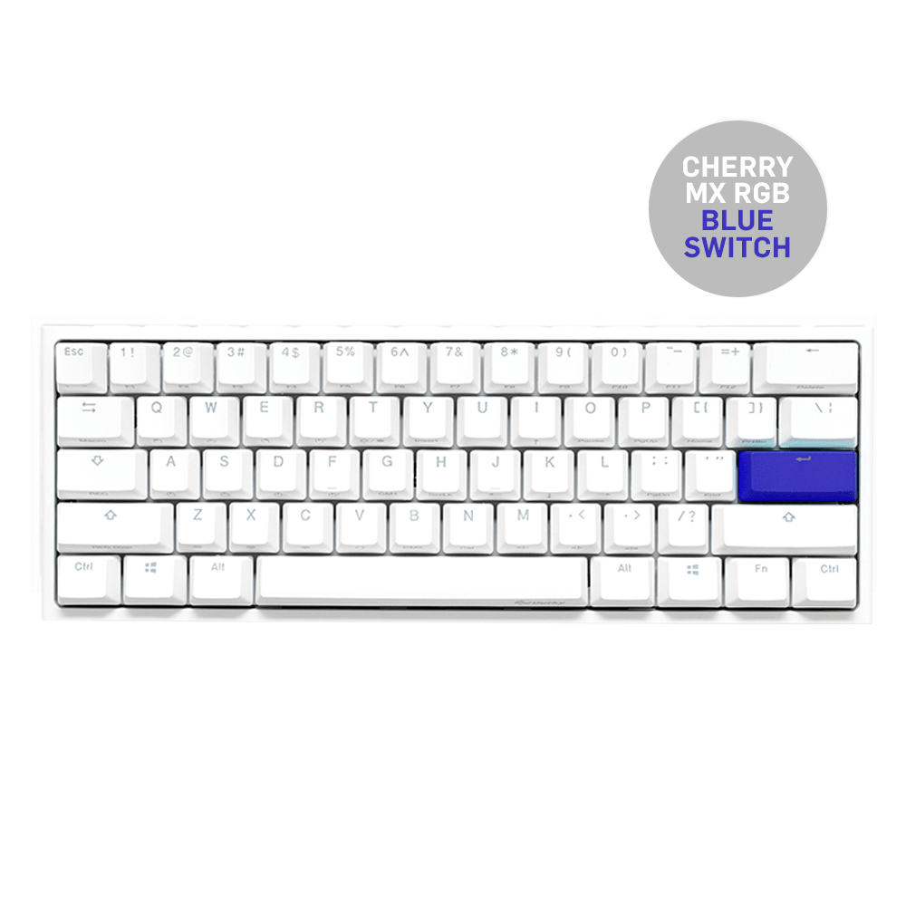 DUCKY ONE 2 MINI WHITE CASE RGB LED PBT DOUBLE SHOT MECHANICAL KEYBOARD (CHERRY MX RGB BLUE SWITCH) (DKON2061ST-CUSPDWWT1) - DataBlitz