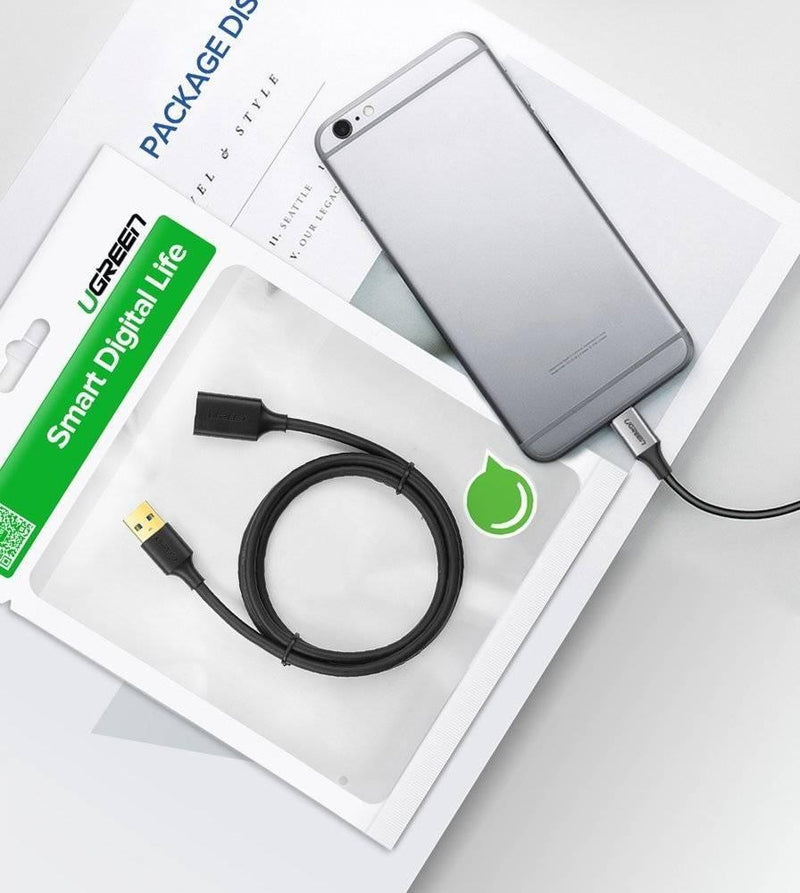 UGREEN USB 3.0 A Male To Female Extension Cable 1.5m (Black) (US129/30126) - DataBlitz