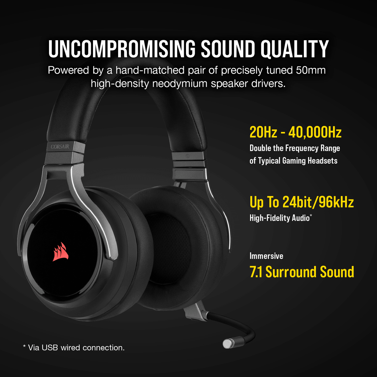 CORSAIR VIRTUOSO RGB WIRELESS HIGH-FIDELITY GAMING HEADSET CARBON (PC/PS4) - DataBlitz