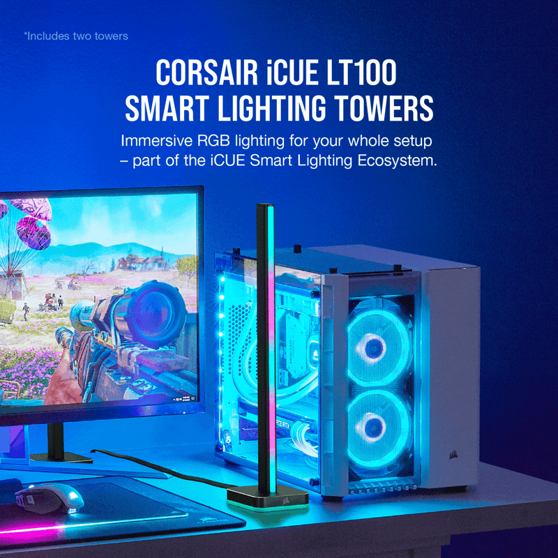 CORSAIR ICUE LT100 SMART LIGHTING TOWERS STARTER KIT - DataBlitz