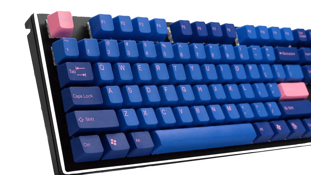 TAIHAO DOUBLE SHOT ABS KEYCAPS SET FOR CHERRY MX SWITCH (104-KEYS) (BLUE/PINK FONT) (C01BL301) - DataBlitz