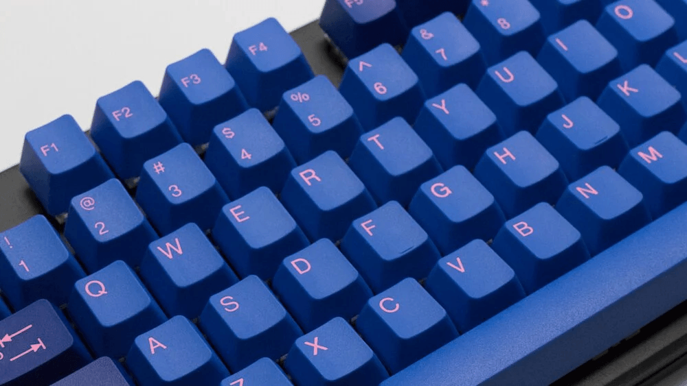 TAIHAO DOUBLE SHOT ABS KEYCAPS SET FOR CHERRY MX SWITCH (104-KEYS) (BLUE/PINK FONT) (C01BL301) - DataBlitz