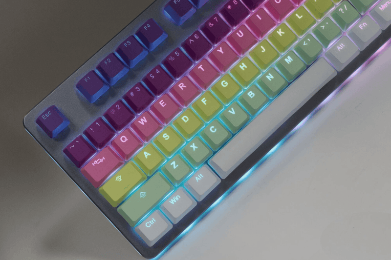 TAIHAO DOUBLE SHOT PBT BACKLIT KEYCAPS SET FOR CHERRY MX SWITCH (121-KEYS) (RAINBOW SHERBET) (C22RB603) - DataBlitz