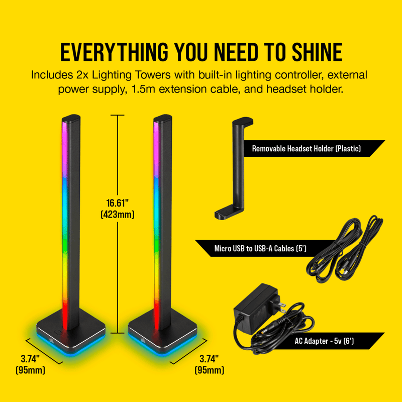 CORSAIR ICUE LT100 SMART LIGHTING TOWERS STARTER KIT - DataBlitz