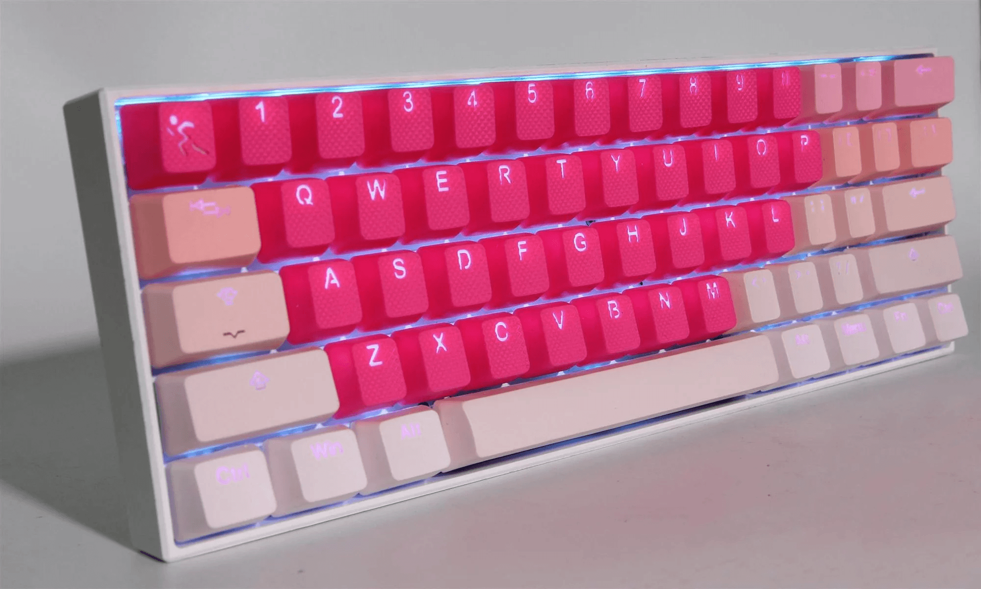 TAIHAO RUBBER DOUBLE SHOT BACKLIT GAMING KEYCAPS SET FOR CHERRY MX SWITCH TYPE (42-KEYS) (NEON PINK) - DataBlitz