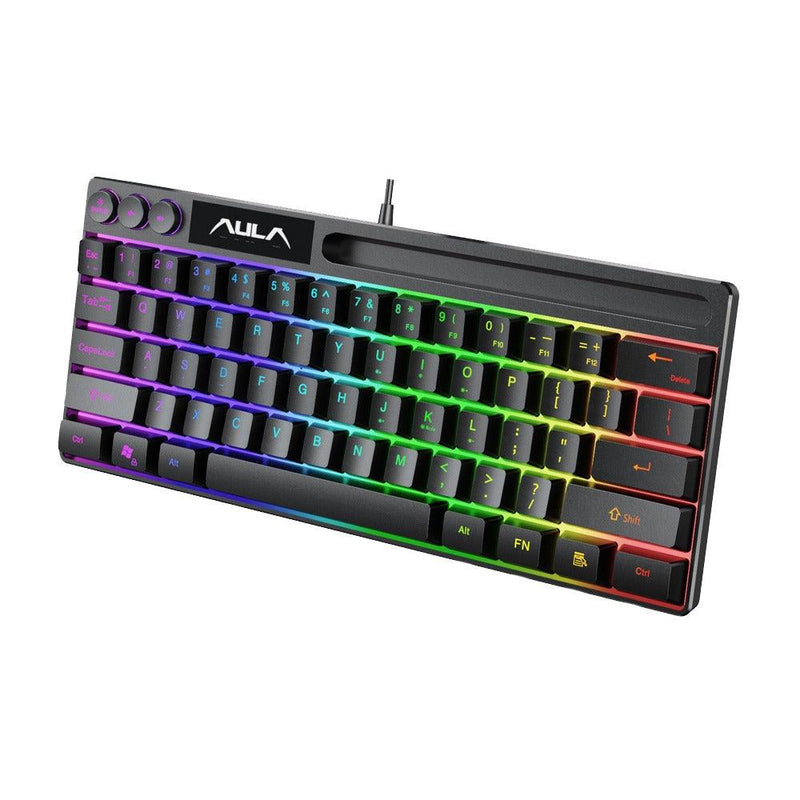 Aula Wind F3061 Membrane RGB TKL Wired Silicone Keyboard (Black) - DataBlitz