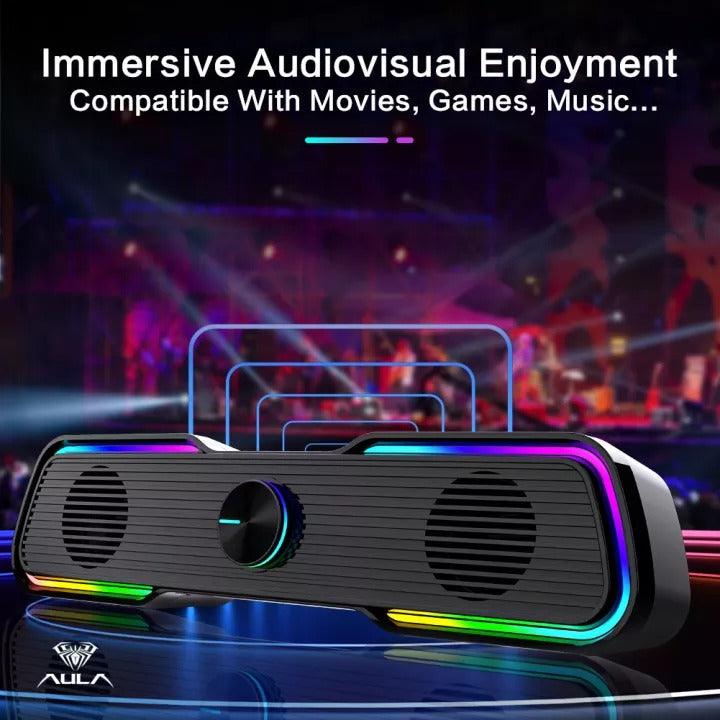 Aula Wind N-169B BT RGB Bluetooth Gaming Speaker (Black) - DataBlitz