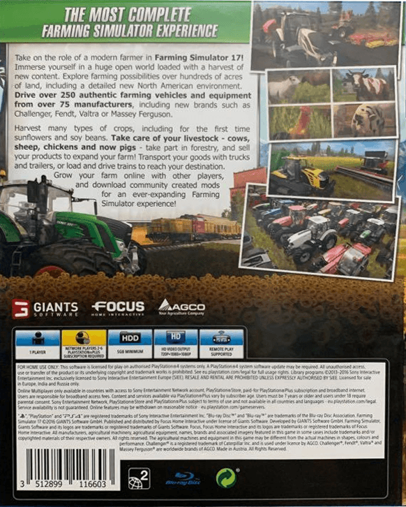 PS4 FARMING SIMULATOR 17 REG.2 - DataBlitz