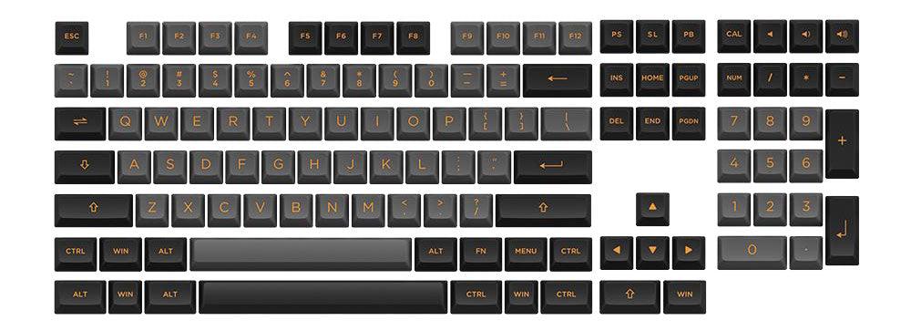 AKKO BLACK & BRONZE PBT KEYCAPS SET ASA 158 KEYS - DataBlitz