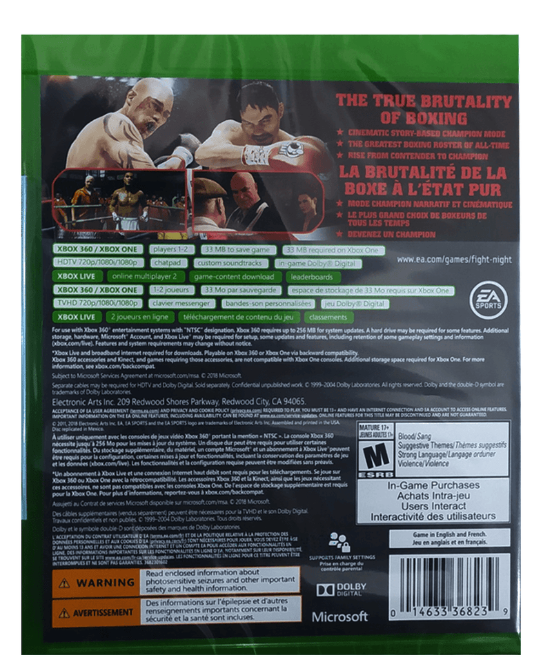 XBOX ONE FIGHT NIGHT CHAMPION NTSC (ENG/FR) (X360 COMPATIBLE) - DataBlitz