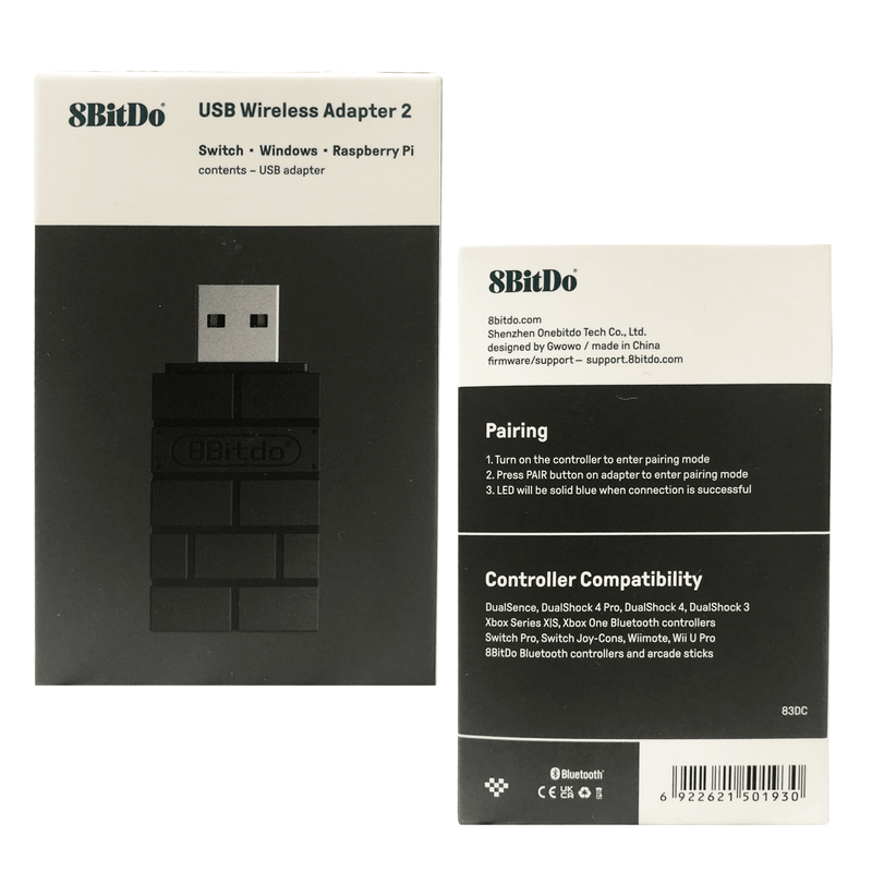8BITDO USB WIRELESS ADAPTER 2 (BLACK EDITION) (83DC) SWITCH/WINDOWS ...