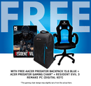 ACER PREDATOR HELIOS 300 PH315-53-527E 15.6" GAMING LAPTOP  + RESIDENT EVIL 3 REMAKE PC (DIGITAL KEY) + ACER PREDATOR BACKPACK 15.6 (BLUE) & GAMING CHAIR - DataBlitz