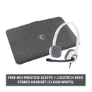 MSI MODERN 14 B11MO-051PH 14" GAMING LAPTOP + FREE MSI PRESTIGE SLEEVE + LOGITECH H150 STEREO HEADSET (CLOUD WHITE) - DataBlitz