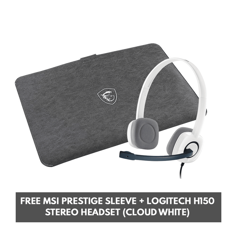 MSI MODERN 14 B11MO-050PH 14" GAMING LAPTOP + FREE MSI PRESTIGE SLEEVE + LOGITECH H150 STEREO HEADSET (CLOUD WHITE) - DataBlitz