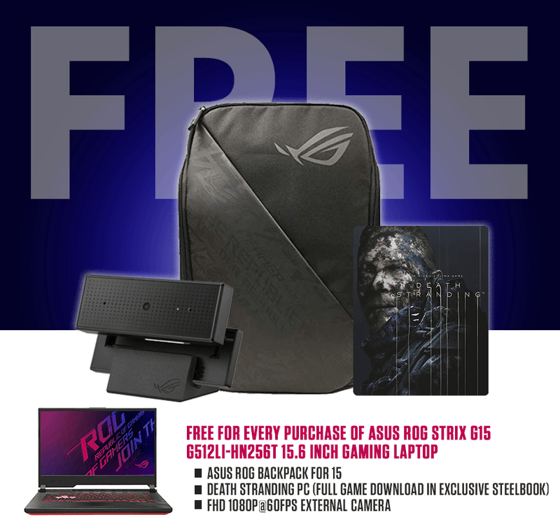 ASUS ROG STRIX G15 G512LI-HN256T 15.6" GAMING LAPTOP + DEATH STRANDING (PC-DIGITAL) - DataBlitz