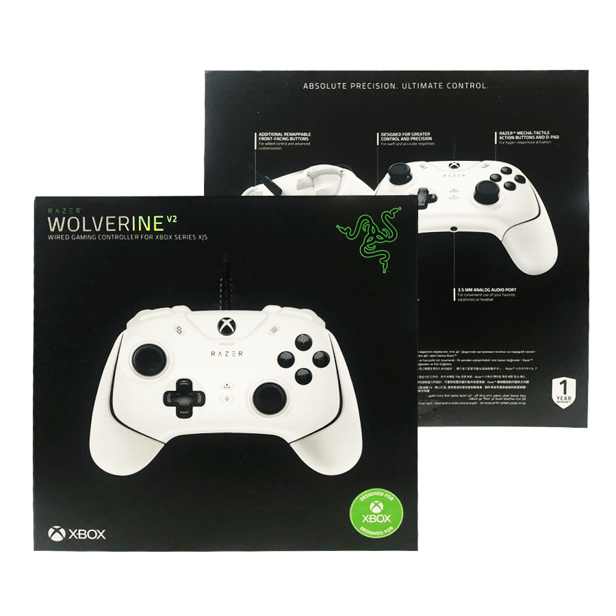 RAZER WOLVERINE V2 WIRED GAMING CONTROLLER FOR XBOX SERIES X/S (WHITE) - DataBlitz