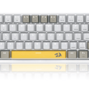 REDRAGON LAKSHMI K606 DETACHABLE WIRE MECHANICAL KEYBOARD (YELLOW WHITE GREY) DUST-PROOF BROWN SWITCH - DataBlitz