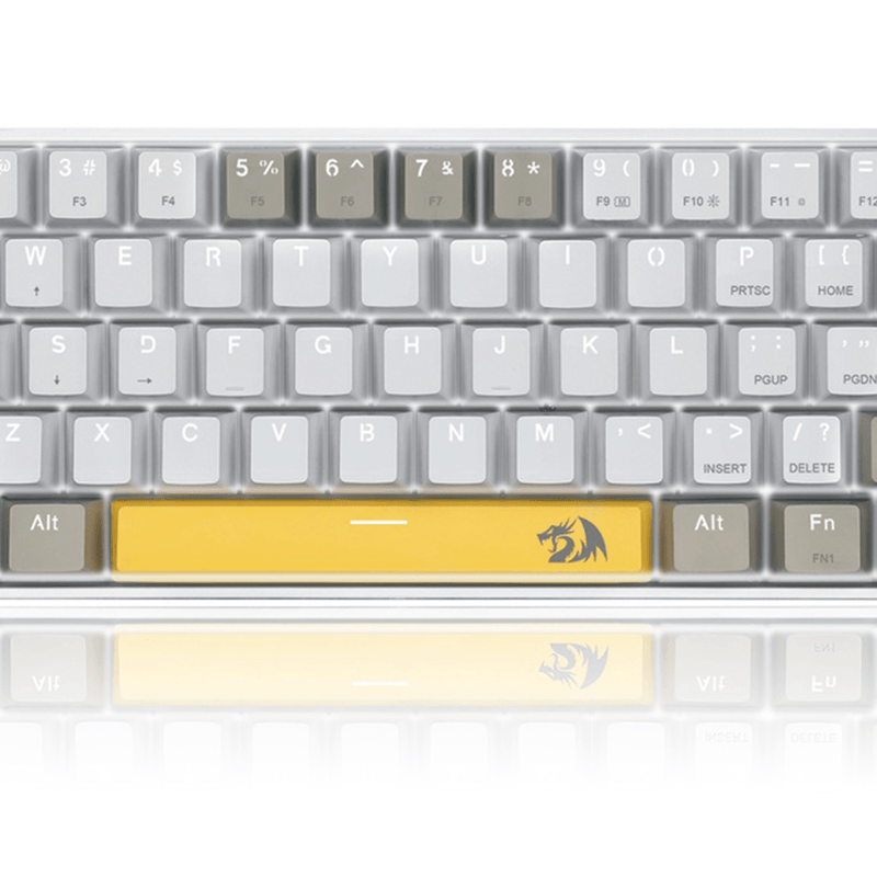 REDRAGON LAKSHMI K606 DETACHABLE WIRE MECHANICAL KEYBOARD (YELLOW WHITE GREY) DUST-PROOF BROWN SWITCH - DataBlitz