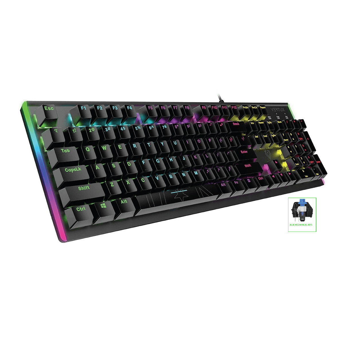 VERTUX COMANDO HIGH PERFORMANCE MECHANICAL GAMING KEYBOARD (BLACK) - DataBlitz