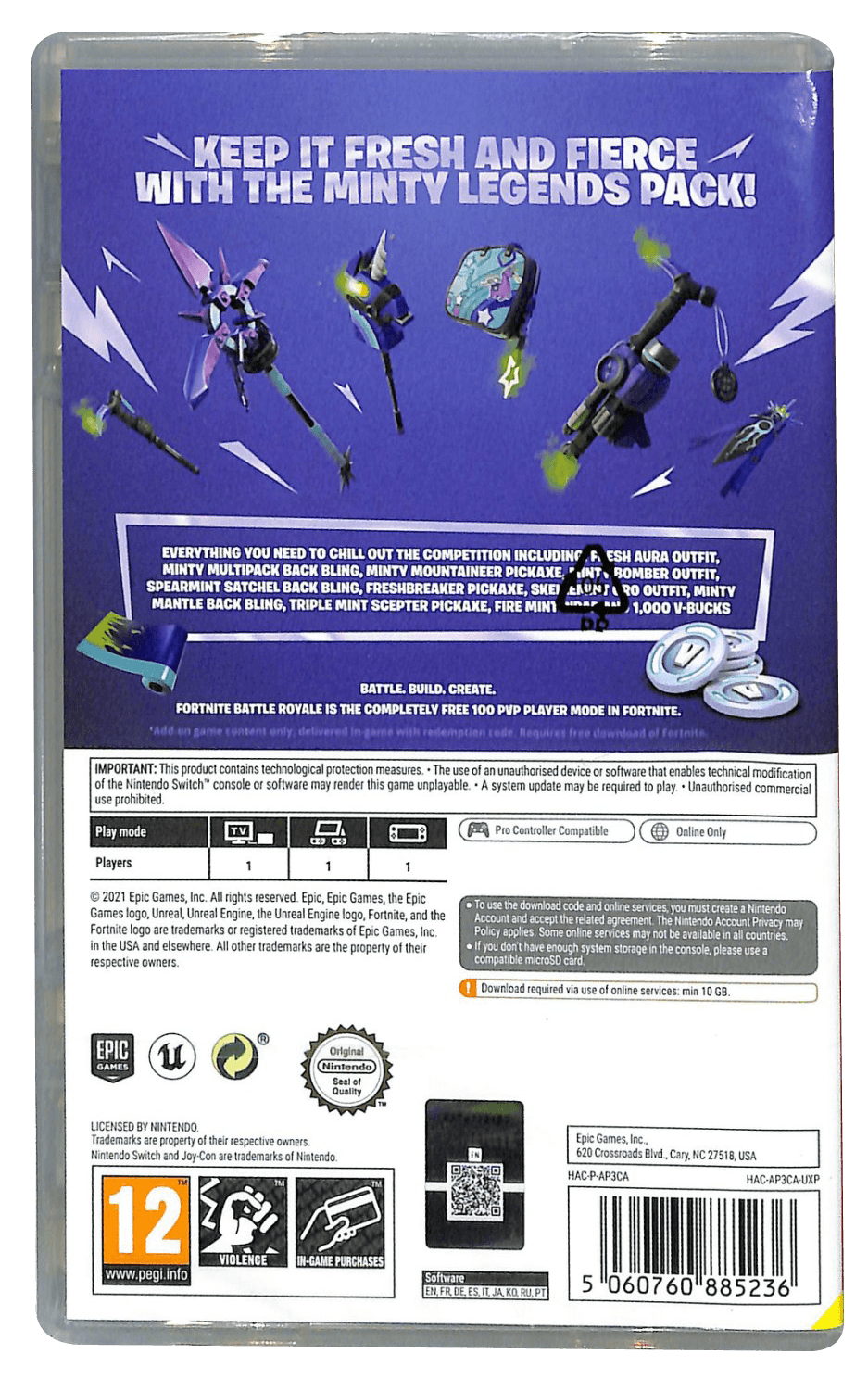 Nintendo Switch Fortnite Minty Legends Pack (Download Code Only) | DataBlitz