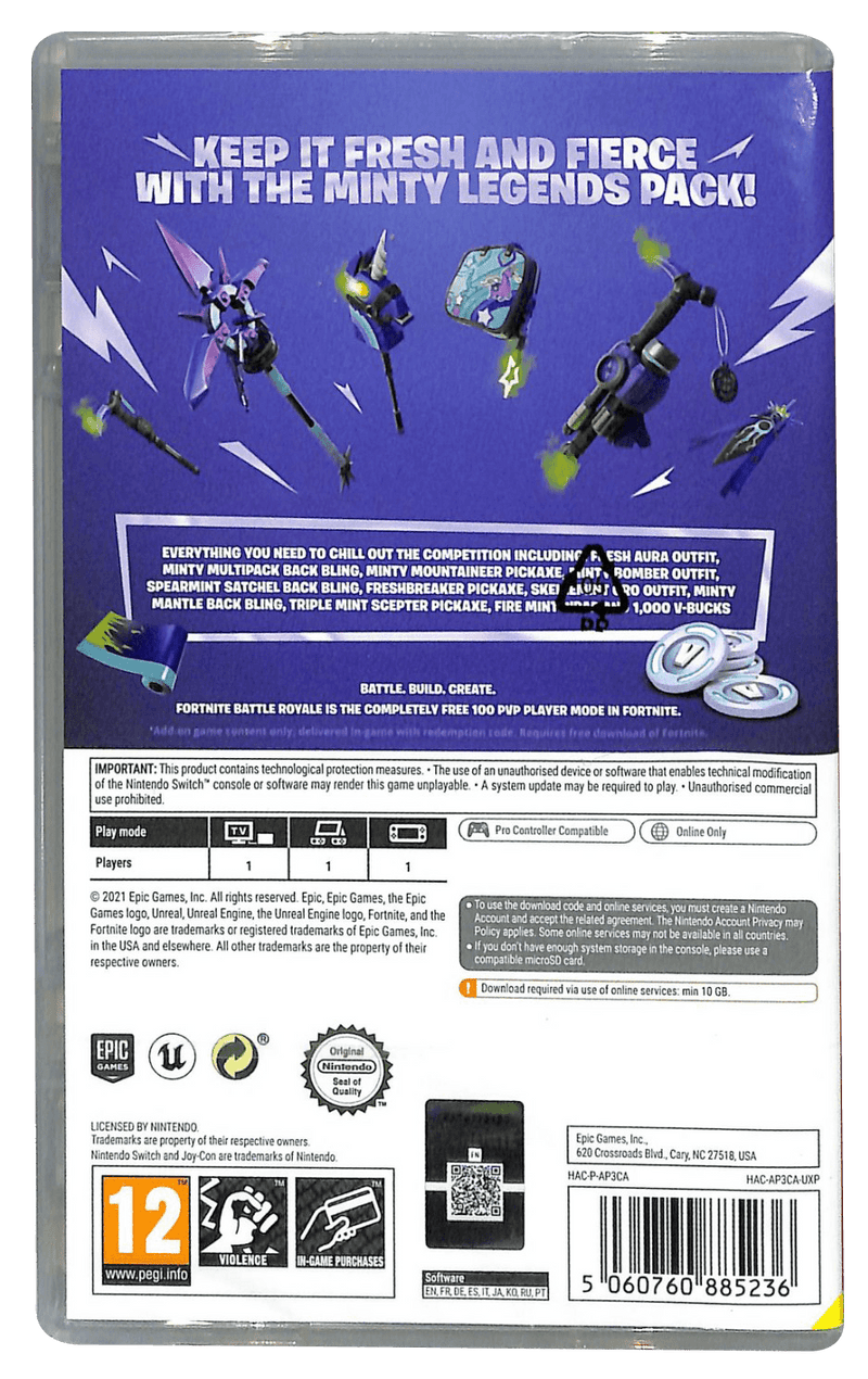 Fortnite Minty Legends Pack + 1000 Vbucks! PS4 / PS5 DLC *Fast