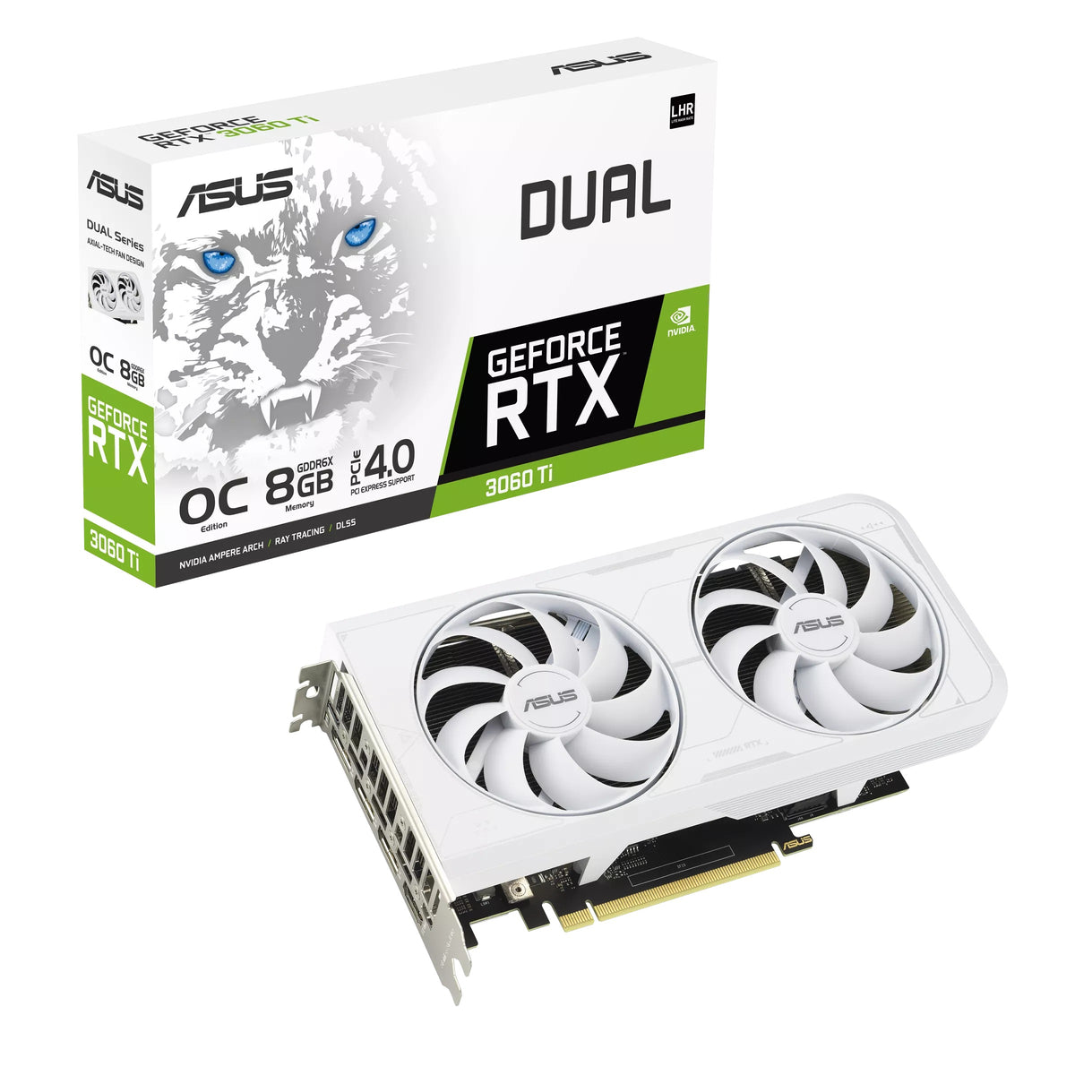 Asus Dual GeForce RTX 3060 TI OC 8GB GDDR6X Graphics Card (White)