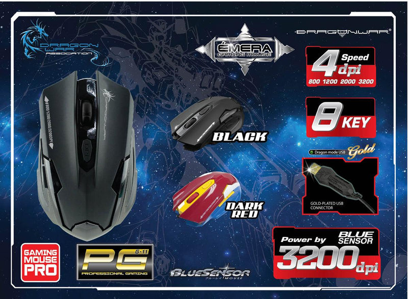 Elephant Dragonwar Gaming Mouse Pro (ELE-G11-BLACK) - DataBlitz