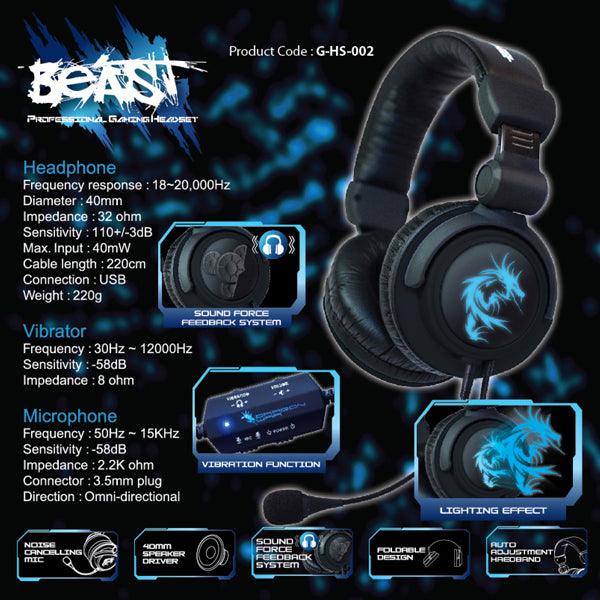 Elephant Dragonwar Beast Prof. Gaming Headset (G-HS-002) - DataBlitz