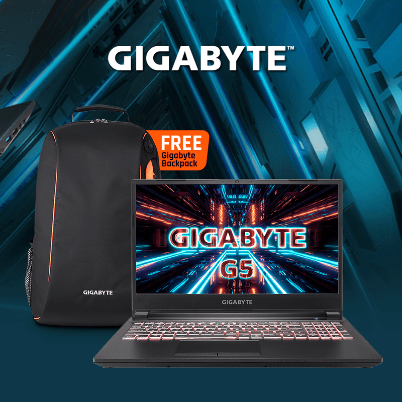 GIGABYTE G5 KC-5S11130SH Gaming Laptop | 15.6" FHD | i5-10500H | 16GB DDR4 | 512GB SSD | RTX 3060 | WIN10 GIGABYTE Backpack - DataBlitz