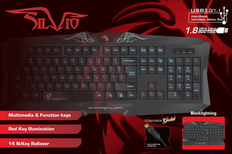 Elephant Dragonwar Silvio Gaming Keyboard Black (GK-004) - DataBlitz