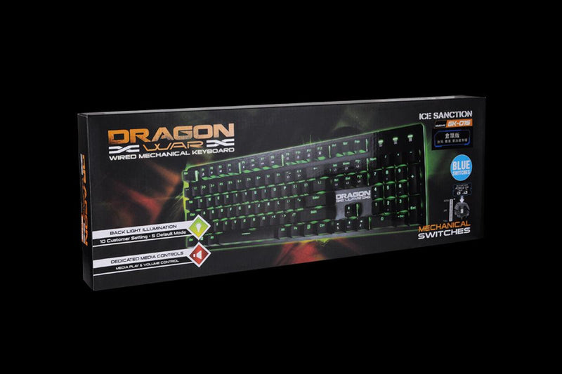 Dragonwar Ice Sanction Wired Mechanical Keyboard (Blue Switches)(GK-015-BK-ENG) - DataBlitz