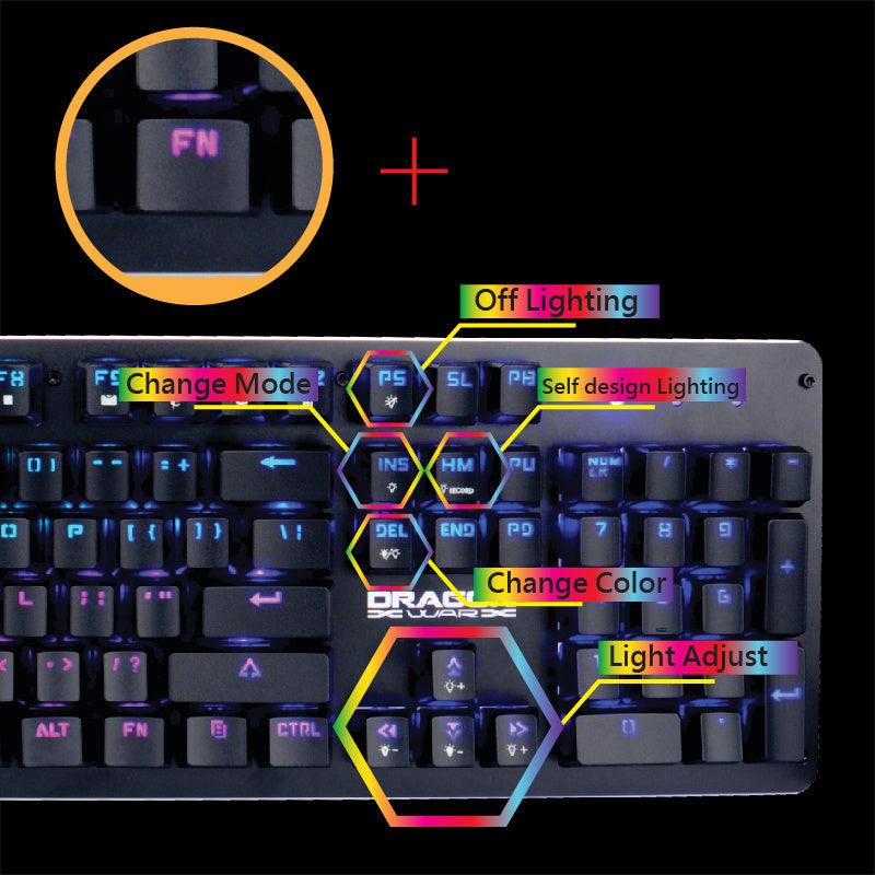 DRAGONWAR TRICERATOPS FULL RGB WIRED MECHANICAL KEYBOARD ( BLUE SWITCHES) (GK-016-ENG) - DataBlitz