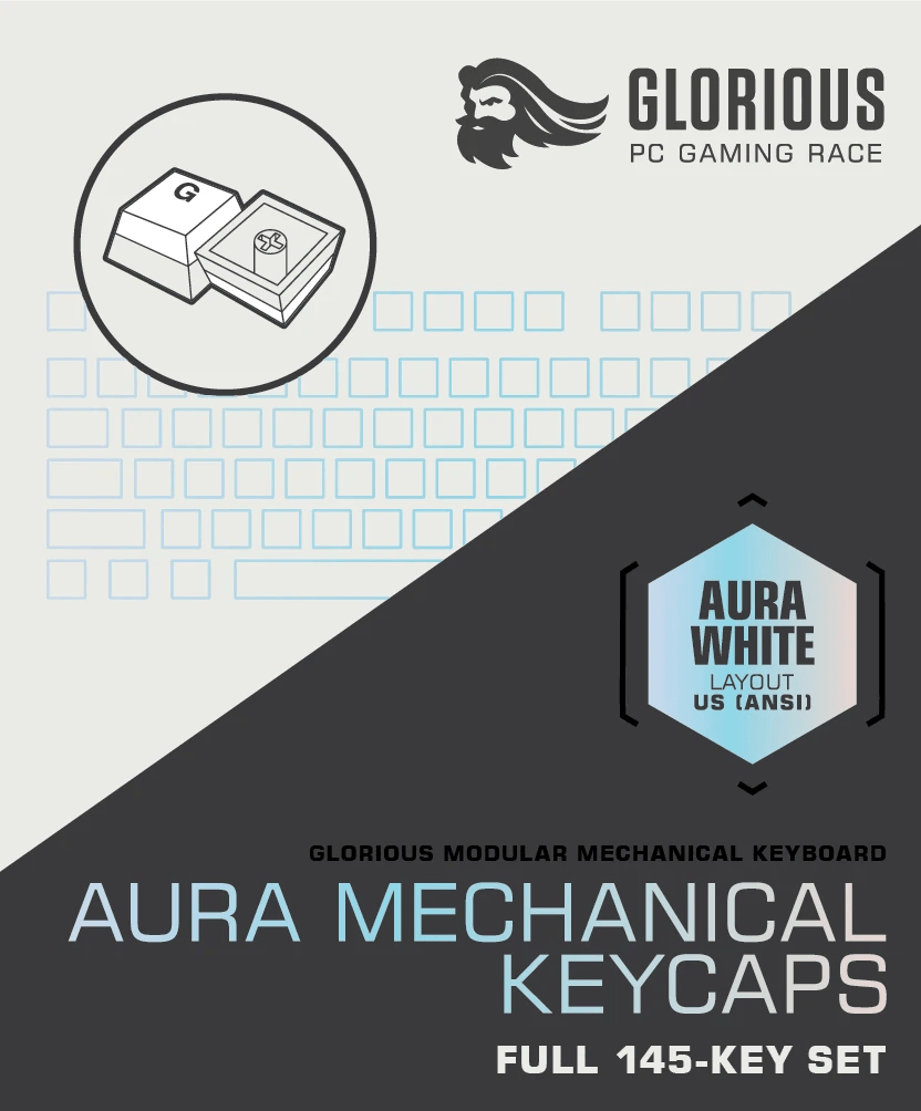 GLORIOUS AURA MECHANICAL KEYCAPS V2 (WHITE)