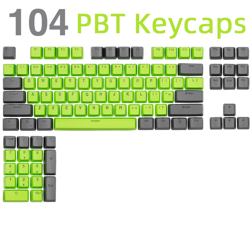 104 Doubleshot OEM PBT Keycaps (Grayish Green) - DataBlitz