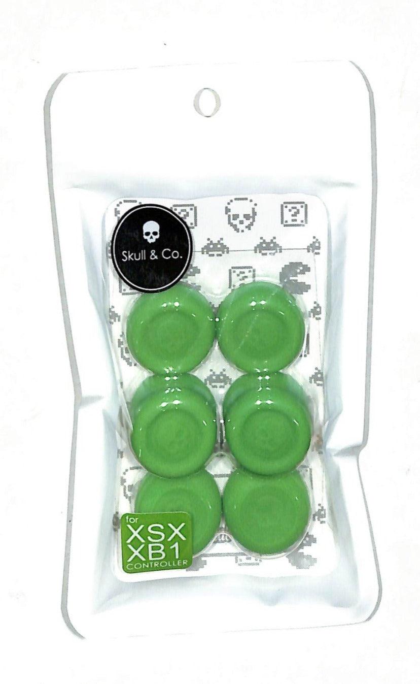 XBOXSX SKULL & CO. THUMB GRIP FOR XSX/XB1 CONTROLLER  (NEON GREEN) (SET OF 6) - DataBlitz