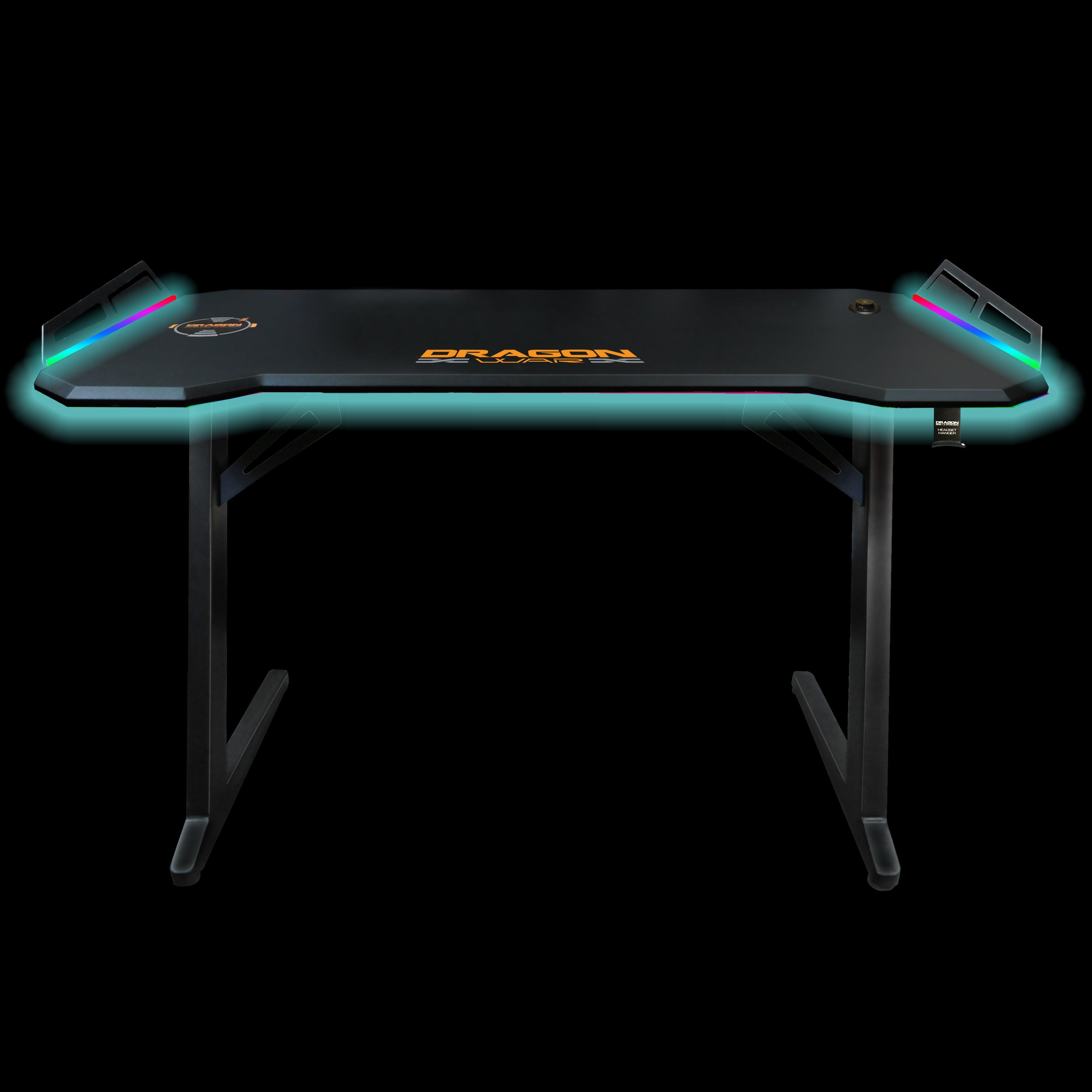 DRAGONWAR RGB LIGHTING + WIRELESS CHARGER + USB HUB PRO GAMING TABLE (GT-006-V4-BK) - DataBlitz
