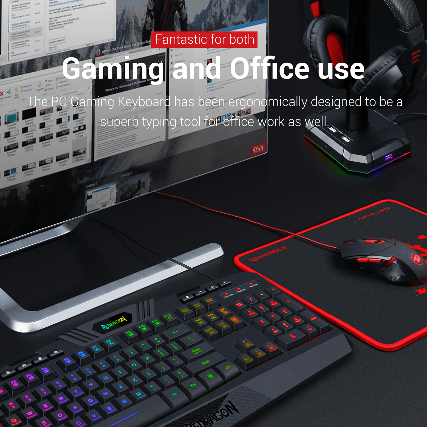 REDRAGON GAMING ESSENTIALS KEYBOARD & MOUSE 2 IN 1 SET (S101-3) - DataBlitz