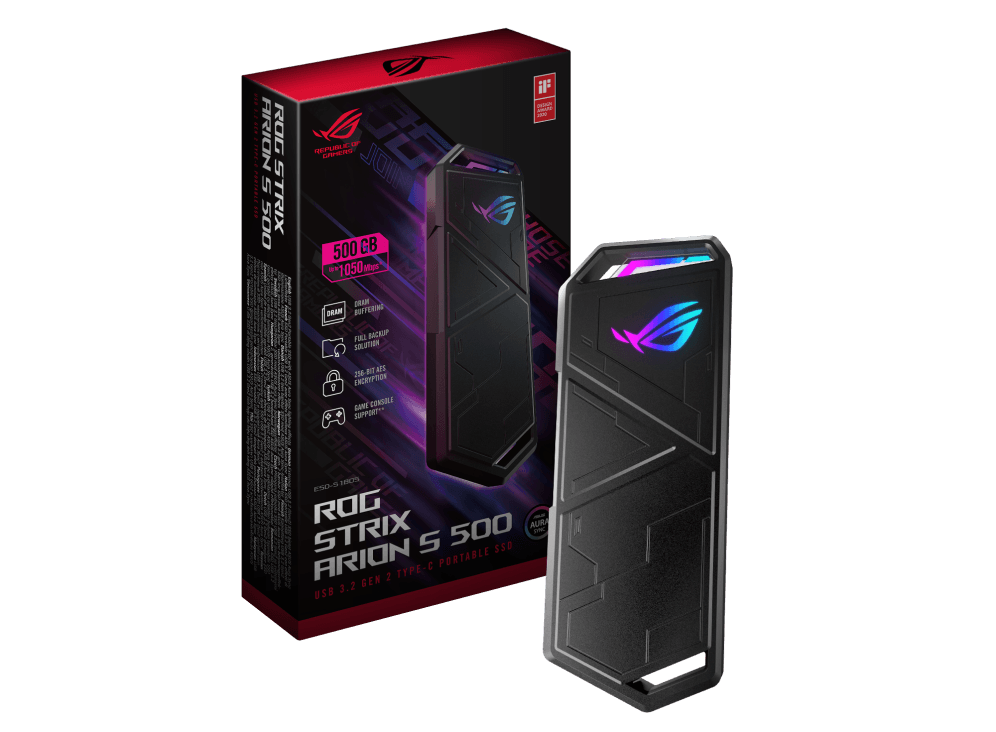 ASUS ROG Strix Arion S500 500GB USB 3.2 Gen 2 Type-C Portable SSD - DataBlitz