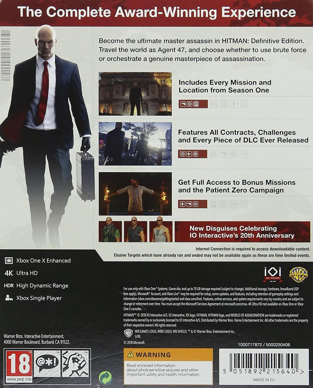 Hitman Collection Xbox One XBOXONE HITMAN DEFINITIVE EDITION STEELBOOK (EU)
