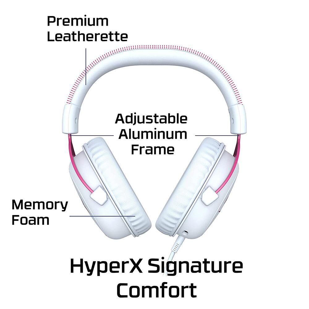 HYPERX CLOUD II GAMING HEADSET  FOR PC/ PS5/ PS4 (PINK WHITE) - DataBlitz
