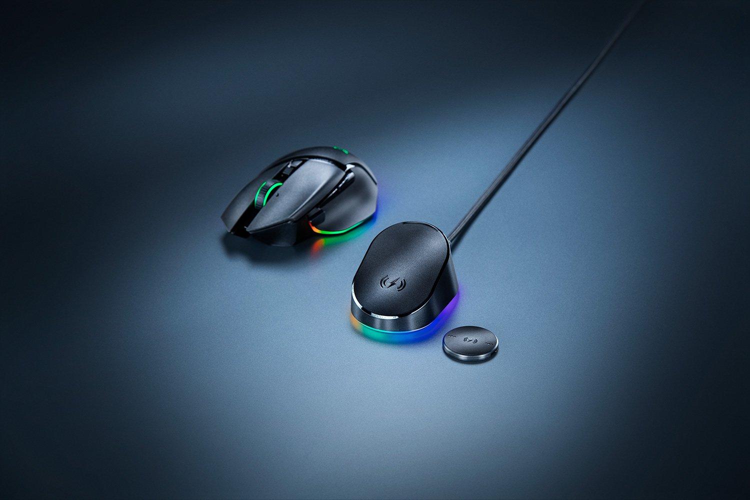 Razer Mouse Dock Pro Wireless Mouse Charging Dock With Integrated 4K Hz Transceiver + Razer Wireless Charging Puck Bundle - DataBlitz