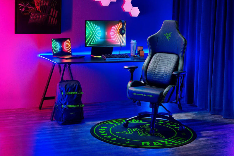Team Razer Floor Rug - Room & Gaming Chair Accessory For Esports (Black/Green) - DataBlitz
