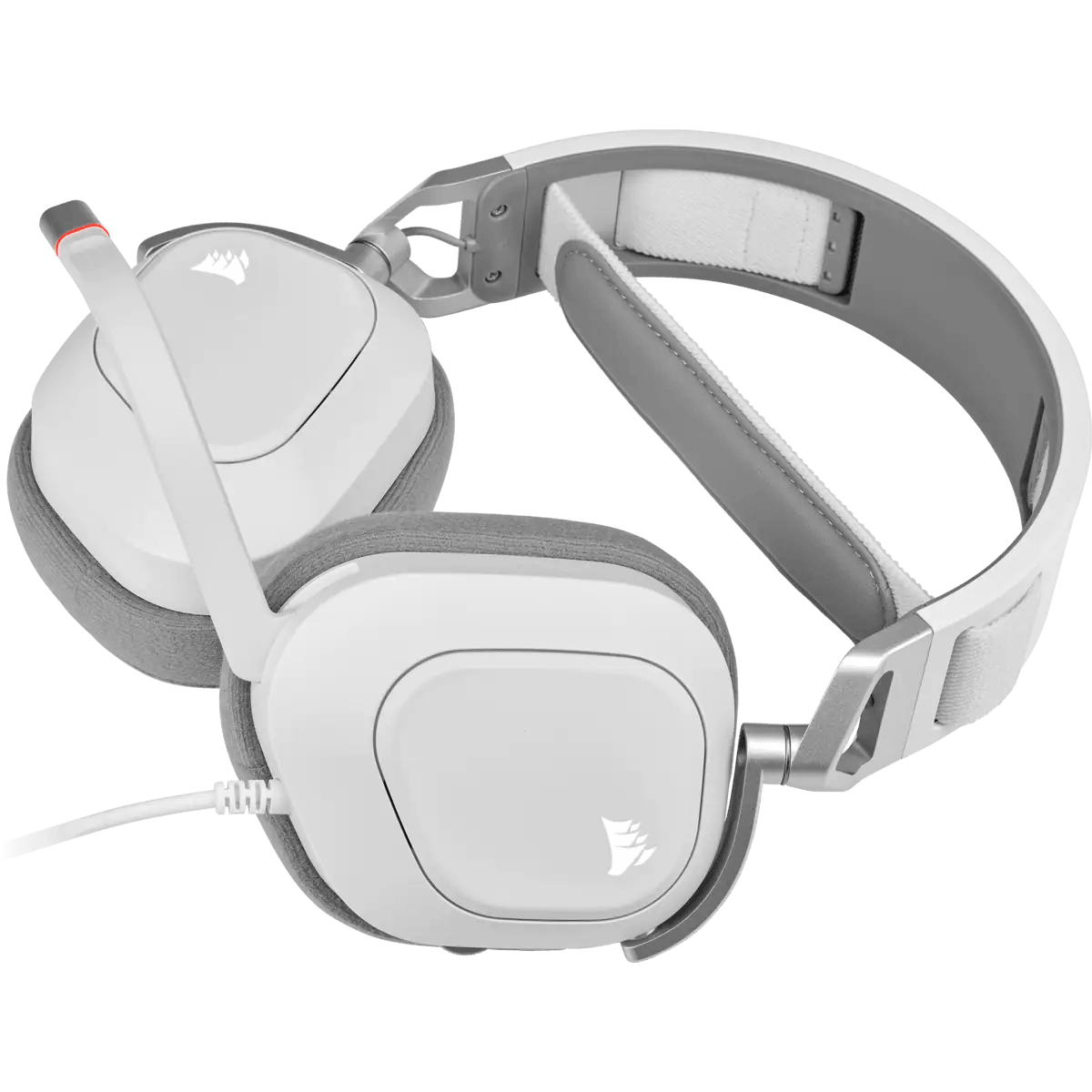Corsair HS80 RGB USB Premium Wired Gaming Headset With 7.1 Surround Sound (White) - DataBlitz