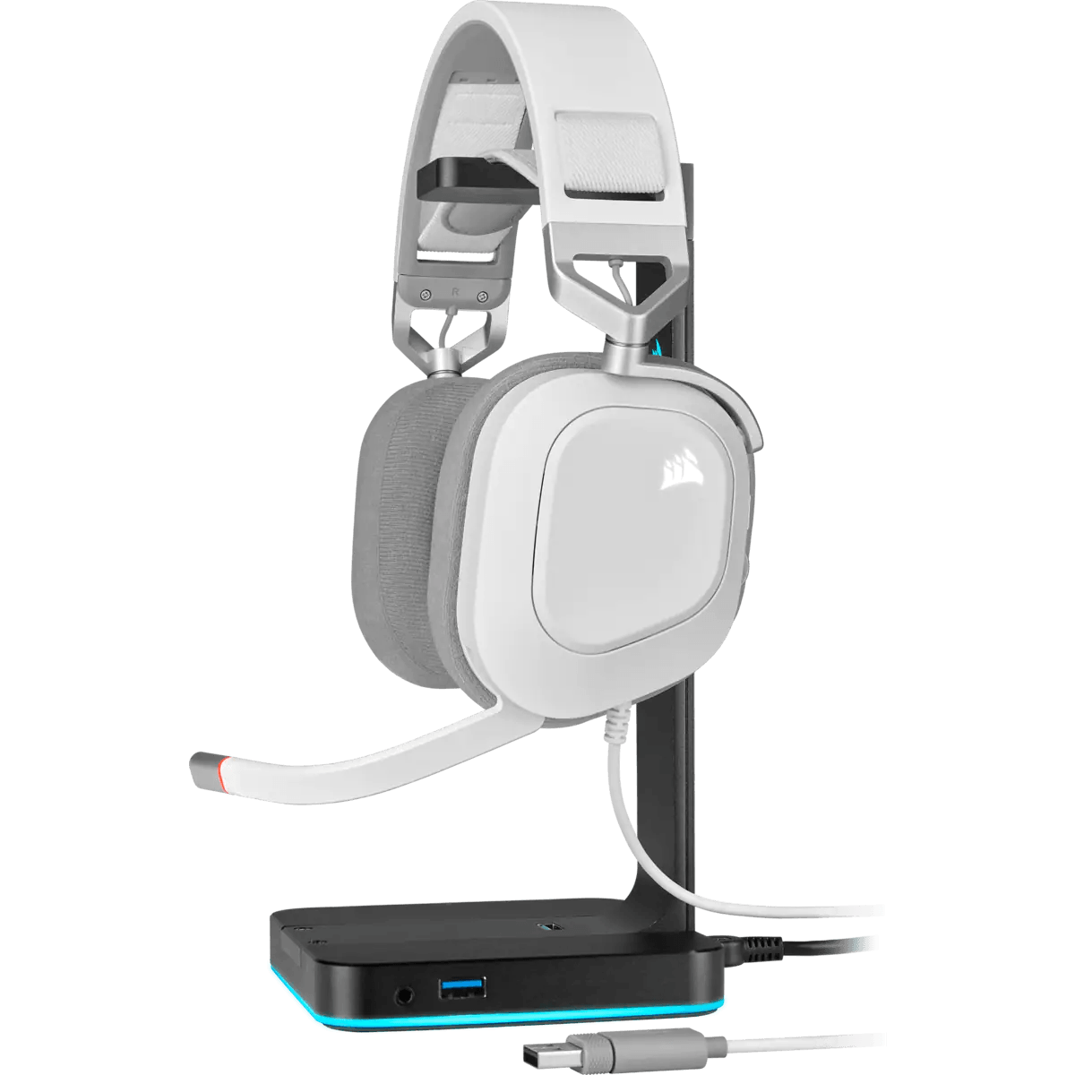 Corsair HS80 RGB USB Premium Wired Gaming Headset With 7.1 Surround Sound (White) - DataBlitz