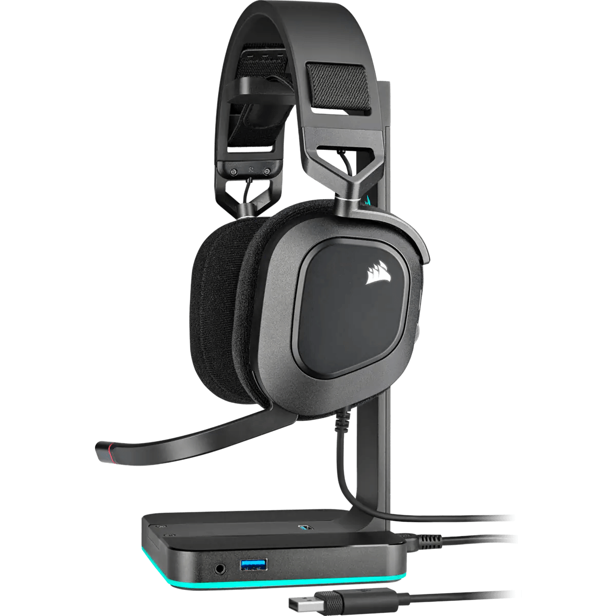 Corsair HS80 RGB USB Premium Wired Gaming Headset With 7.1 Surround Sound (Carbon) - DataBlitz