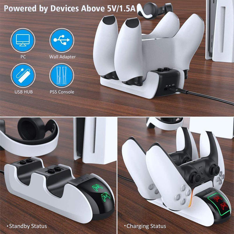 OIVO PS5 CHARGING STATION FOR P5 CONTROLLER WITH BREATHING LED STRAP (IV-P5207)