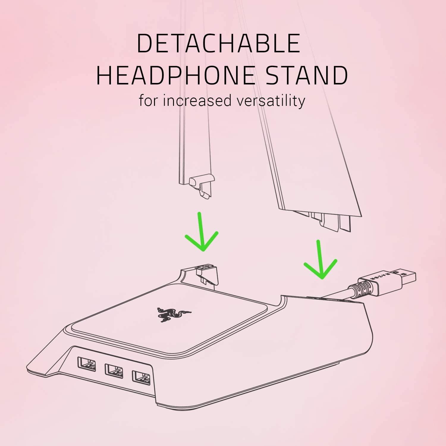 RAZER BASE STATION CHROMA HEADSET STAND WITH USB HUB (QUARTZ) - DataBlitz