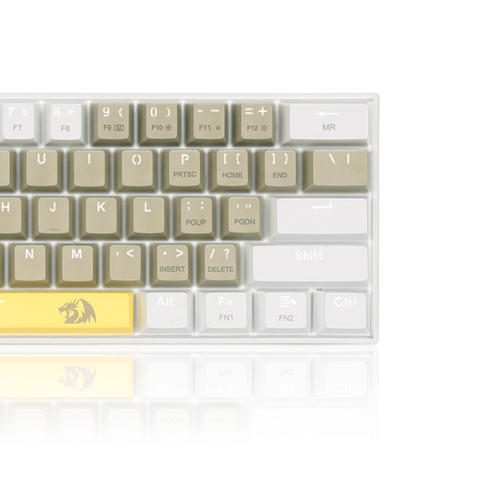 REDRAGON LAKSHMI K606 DETACHABLE WIRE MECHANICAL KEYBOARD (YELLOW GREY WHITE) DUST-PROOF BROWN SWITCH - DataBlitz