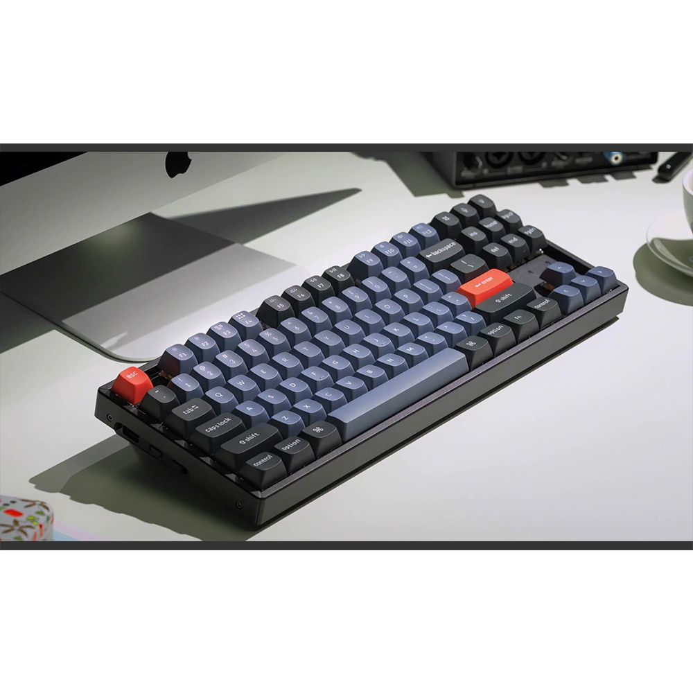 Keychron K8 Pro QMK/Via Wireless Mechanical Hot-Swappable RGB Backlight Aluminum Keyboard - Black (Gateron G Pro Mechanical Red Switch) (K8P-J1Z)