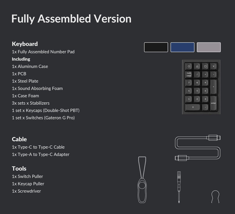 Keychron Q0 QMK Fully Assembled Custom Silver Grey Number Pad (Gateron G Pro Brown Switch) (Q0D3) - DataBlitz